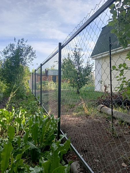Забора из сетки рабицы фото 2